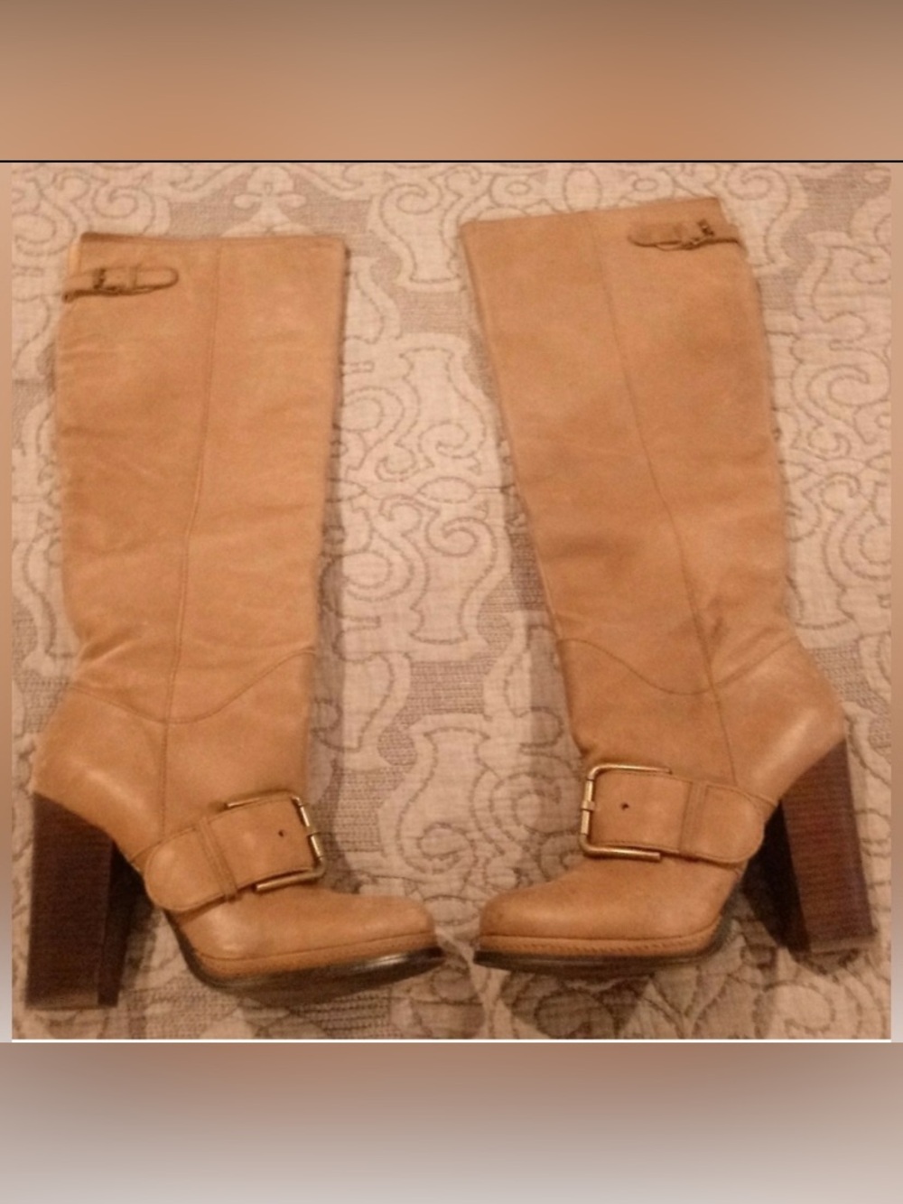 Nine West Tan Knee-High Heeled Boots